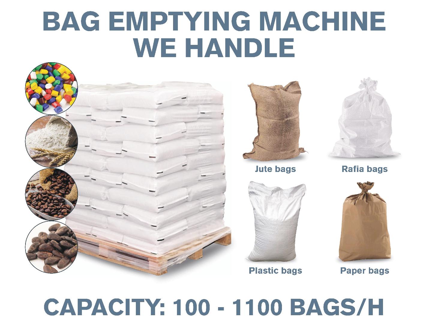 Comav solutions to constantly envolving markets: Equipment for emptying bags